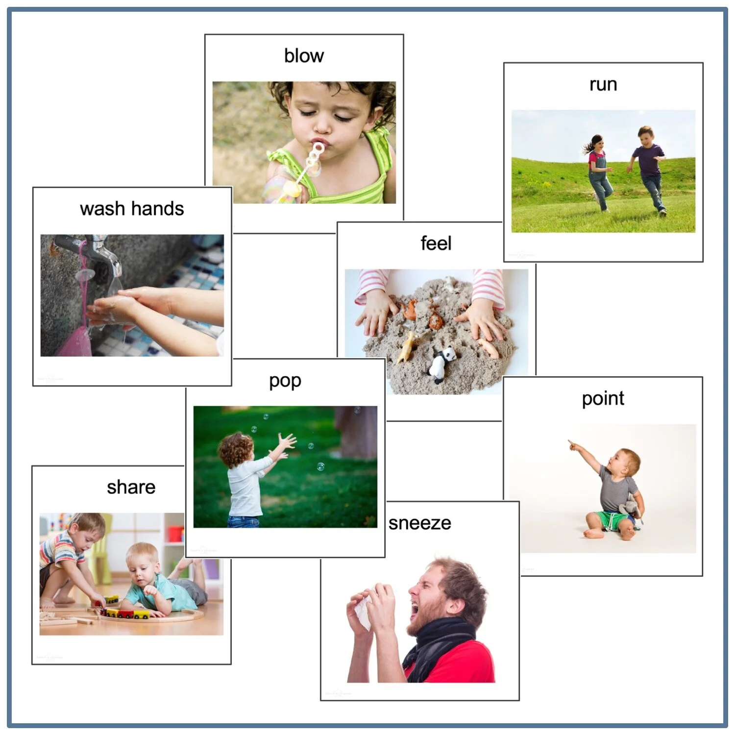 Action Verbs Editable Picture Cards for Autism AAC communication